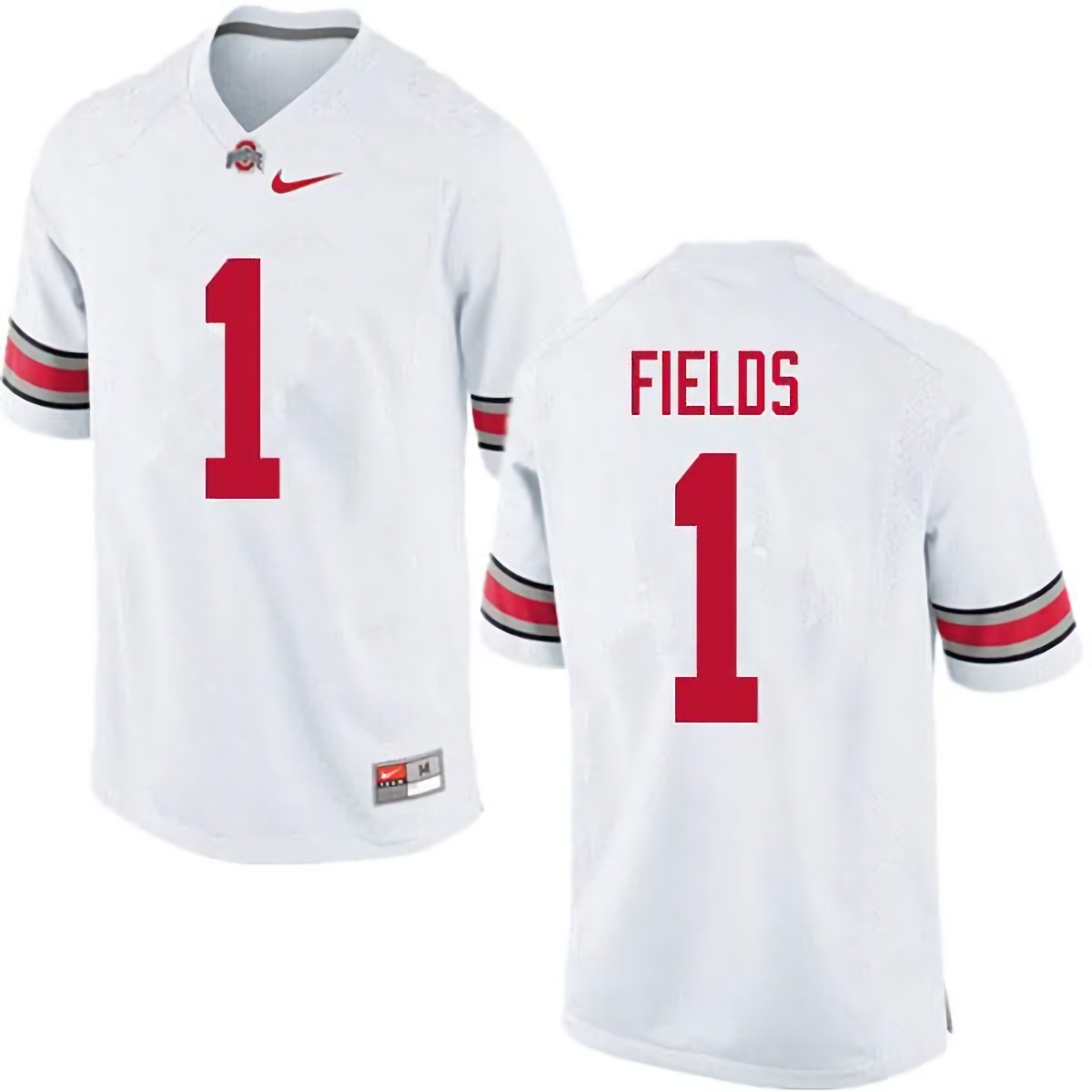 Justin Fields Ohio State Buckeyes Men's NCAA #1 Nike White College Stitched Football Jersey AKD5856XP